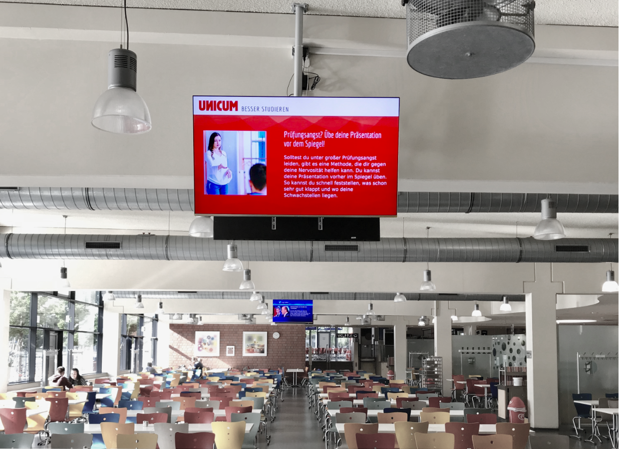 Digital Signage mit UNICUM TV in deutschen Hochschuleinrichtungen